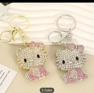 🆕️🐱 HELLO KITTY RHINESTONE BAG CHARM KEY CHAIN - PINK🐱